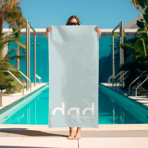 Modern Simple Dad Design with Kids Children Names Beach Towel