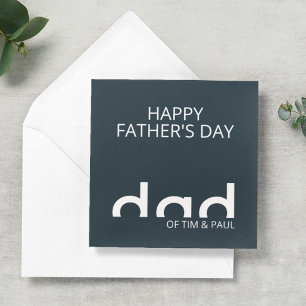 Modern Simple Dad Design with Kids Children Names Card