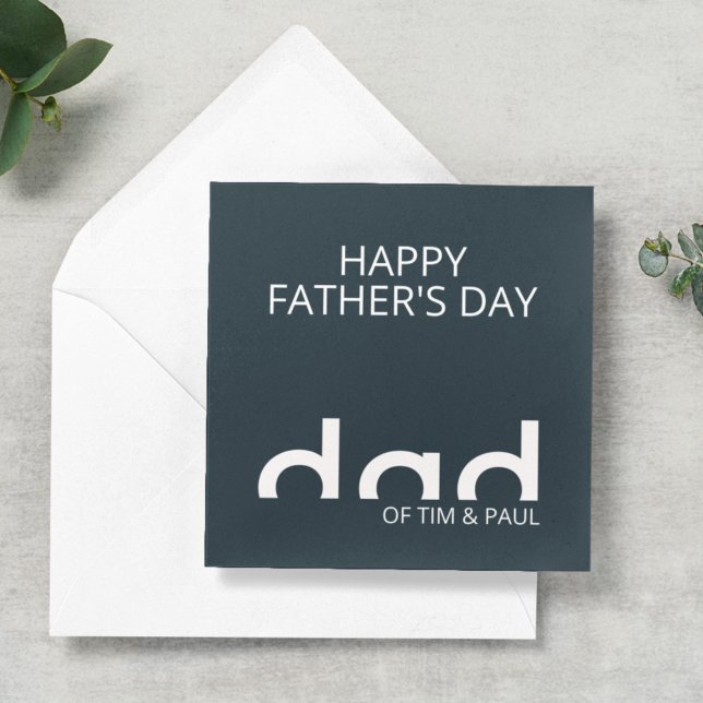 Modern Simple Dad Design with Kids Children Names Card (Creator Uploaded)