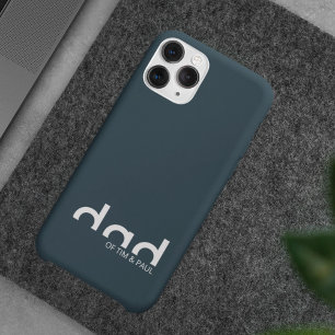 Modern Simple Dad Design with Kids Children Names iPhone 13 Case