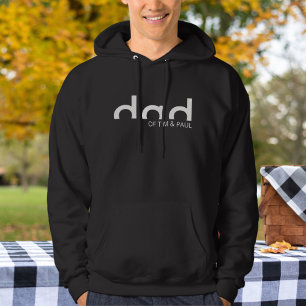 Modern Simple Dad Design with Kids Children Names Hoodie