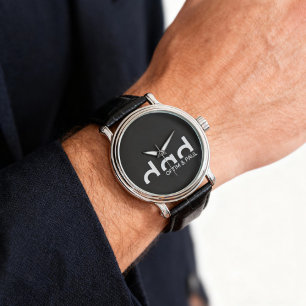 Modern Simple Dad Design with Kids Children Names Watch