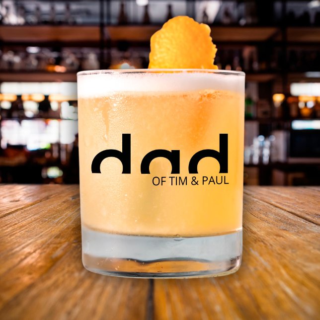 Modern Simple Dad typography Whiskey Glass (whiskey glass for dad)