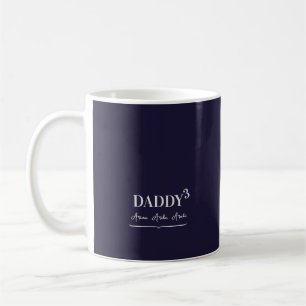 Modern Simple Daddy Cubed Typography Kid's Names Coffee Mug