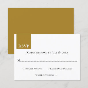 Modern Simple Dark Beige Monogram Elegant Wedding RSVP Card