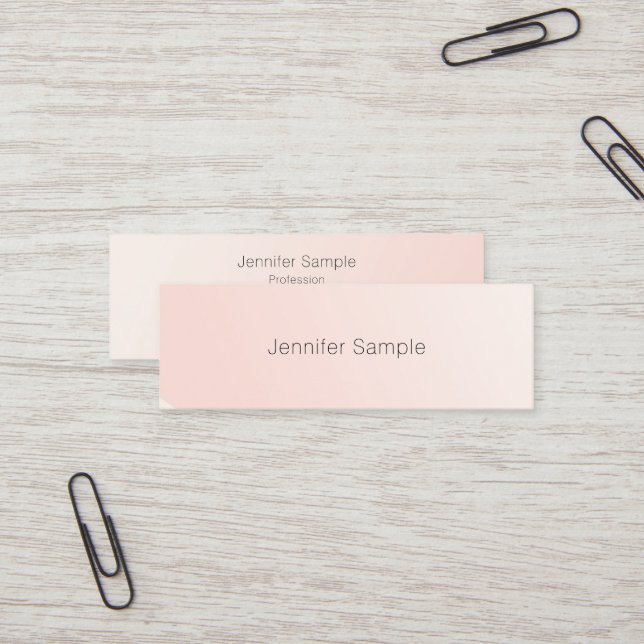Modern Simple Design Blush Pink Template Trendy Mini Business Card (Front/Back In Situ)
