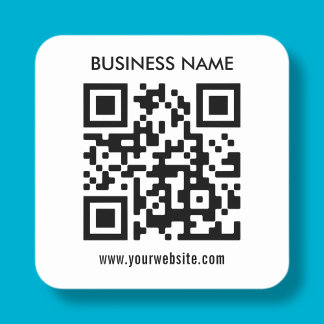 Modern simple design | Easily upload your QR code  Square Sticker
