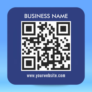 Modern simple design   Easily upload your QR code Square Sticker