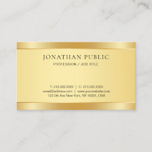 Modern Simple Design Elegant Gold Look Template Business Card