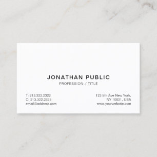 Modern Simple Design Elegant Professional Custom Business Card