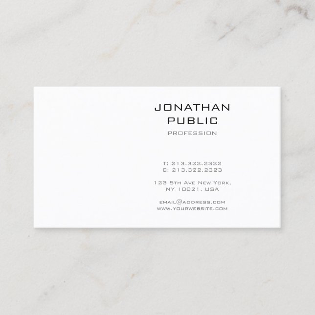 Modern Simple Design Elegant Template Professional Business Card (Front)