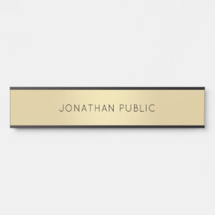 Modern Simple Design Gold Black Trendy Template Door Sign