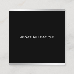 Modern Simple Design Professional Elegant Silver Square Business Card