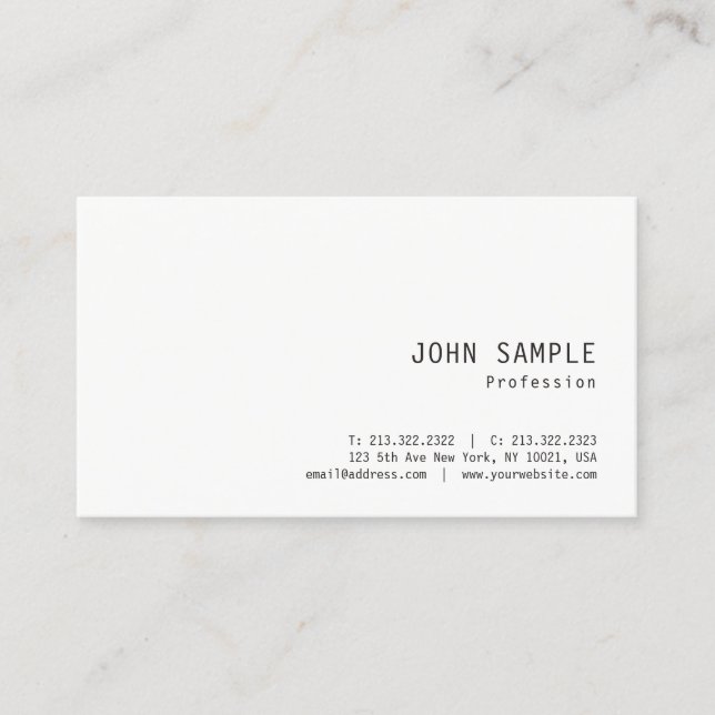 Modern Simple Design Professional Elegant Template Business Card (Front)