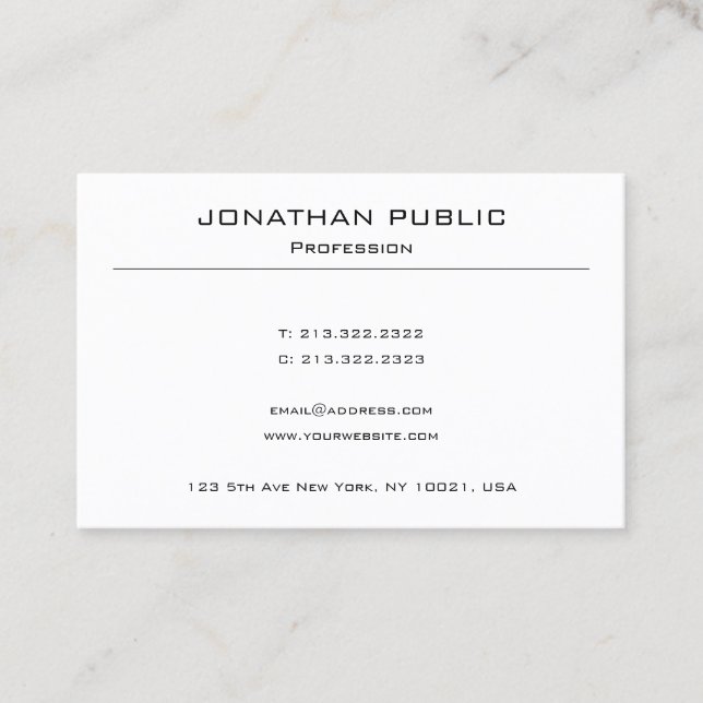 Modern Simple Design Template Professional Business Card (Front)