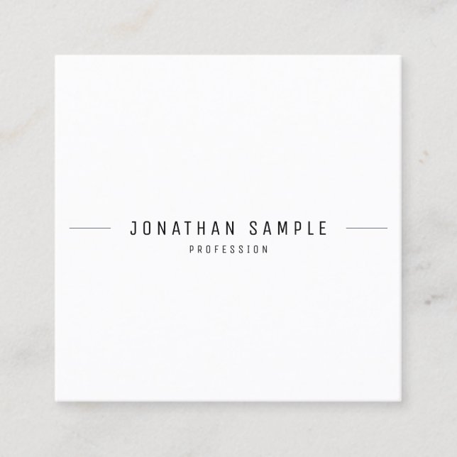 Modern Simple Design Trendy Elegant Template Cool Square Business Card (Front)