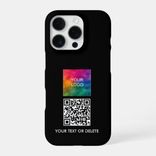 Modern Simple Design Upload Business Logo QR Code iPhone 16 Pro Case