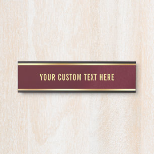 Modern Simple Design Your Custom Text Here Home Door Sign