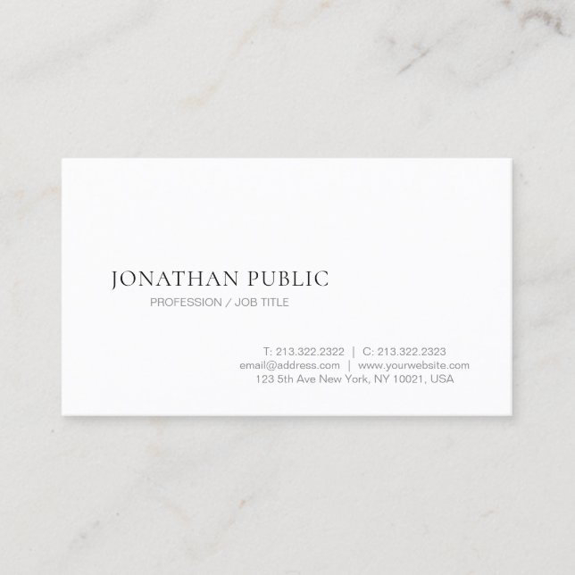 Modern Simple Designed Elegant Template Trendy Business Card (Front)