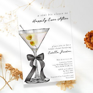 Modern Simple Dirty Martini Cocktail Bridal Shower Invitation