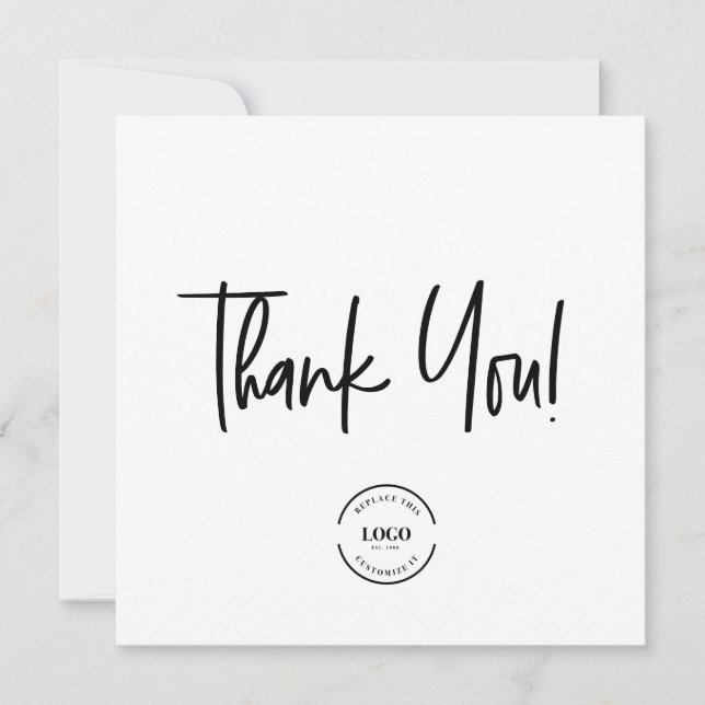 Modern Simple discount code handlettering script  Thank You Card (Front)