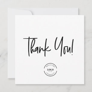 Modern Simple discount code handlettering script  Thank You Card