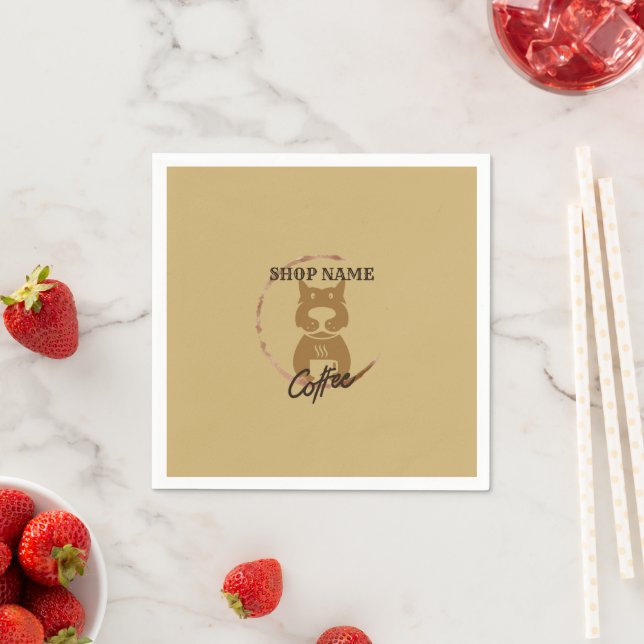 Modern Simple DOG Cafe coffee Tea shop Napkin (Insitu)