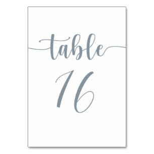 Modern simple Dusty Blue Wedding Table Number