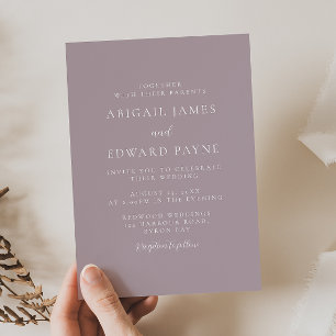 Modern Simple Dusty Pink Wedding Invitation