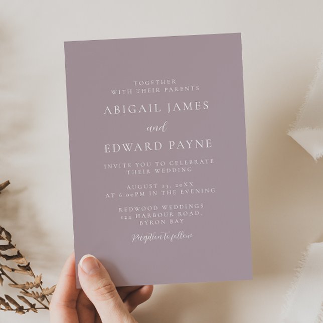 Modern Simple Dusty Pink Wedding Invitation (Creator Uploaded)