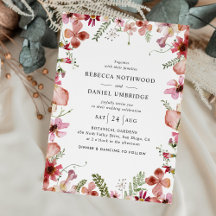 Modern Simple Dusty Pink Wildflowers Wedding