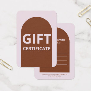 Modern Simple Earth Tones Arch Gift Certificate