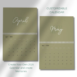Modern Simple Elegant 2026 Calendar