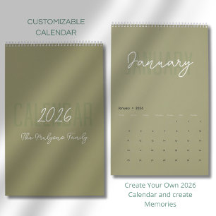 Modern Simple Elegant 2026 Calendar