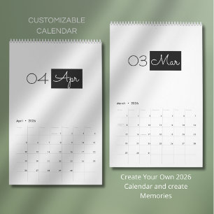 Modern Simple Elegant 2026 Calendar