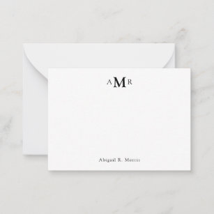 Modern Simple Elegant 3 Monogram Initial Business Card
