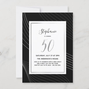 Modern, Simple & Elegant 50th Birthday Party Invit Invitation