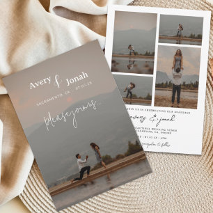 Modern Simple Elegant 5 Photo Wedding Invitation