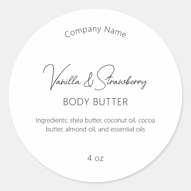 Modern Simple Elegant Beauty Industry Classic Round Sticker (Front)