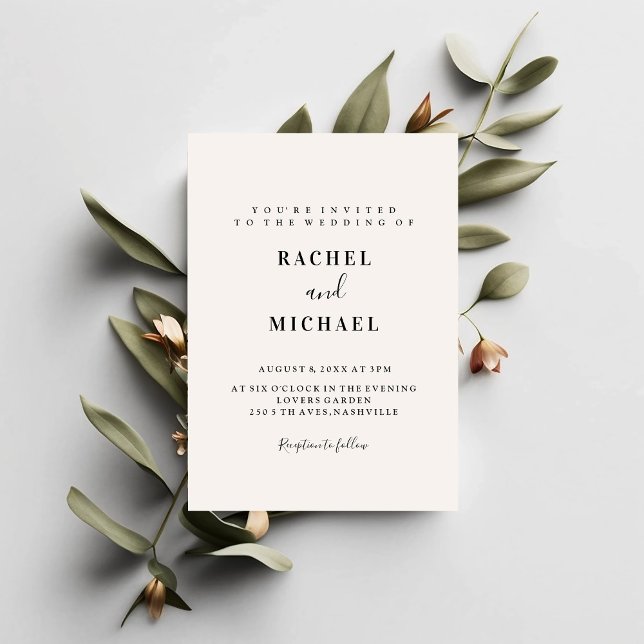 Modern, simple, elegant, beige, script font invitation (Modern, simple, elegant, beige, script font invitation)