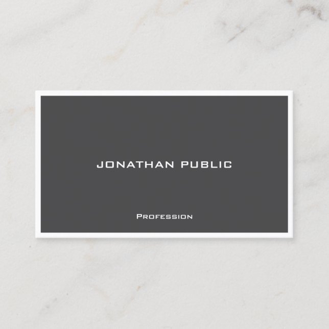 Modern Simple Elegant Black And White Template Business Card (Front)