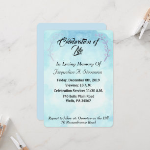 Modern Simple Elegant Celebration of Life  Invitation