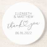 Modern Simple Elegant Chic Minimal Heart Wedding Coaster<br><div class="desc">This simple and modern design is composed of sans serif and playful cursive typography with doodle hearts. Perfect for wedding party favours.</div>