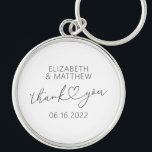 Modern Simple Elegant Chic Minimal Heart Wedding Key Ring<br><div class="desc">This simple and modern design is composed of sans serif and playful cursive typography with doodle hearts. Perfect for wedding party favours.</div>