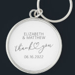 Modern Simple Elegant Chic Minimal Heart Wedding Key Ring<br><div class="desc">This simple and modern design is composed of sans serif and playful cursive typography with doodle hearts. Perfect for wedding party favours.</div>