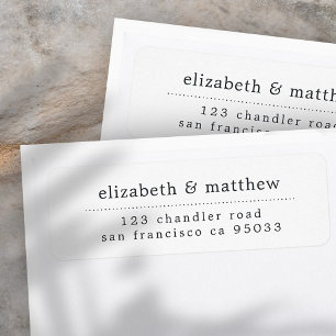 Modern Simple Elegant Chic Minimal Return Address Label