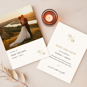 Modern Simple Elegant Chic Photo Wedding Save The Date