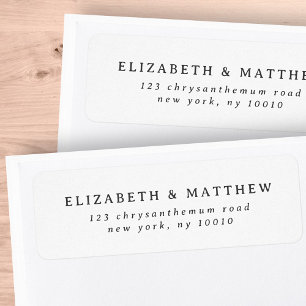 Modern Simple Elegant Chic Wedding Return Address Label