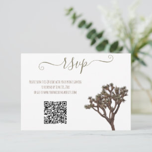 Modern Simple Elegant Colour Joshua tree QR Code RSVP Card