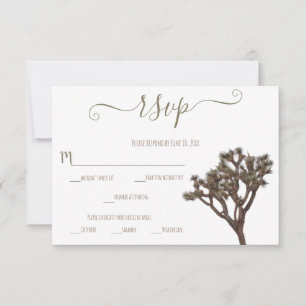 Modern Simple Elegant Colour Joshua tree Silhouett RSVP Card